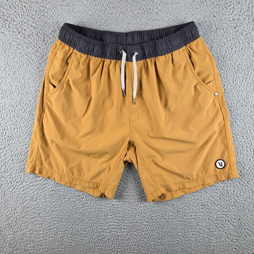 Vuori Kore Shorts Mens XL Yellow Performance Athleisure Normcore Lined
